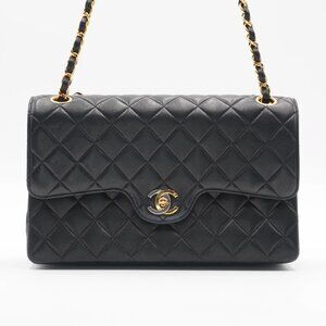 CHANEL Rare Navy Classic Double Flap Two Tone CC Bag 26 - Pre-Owned
